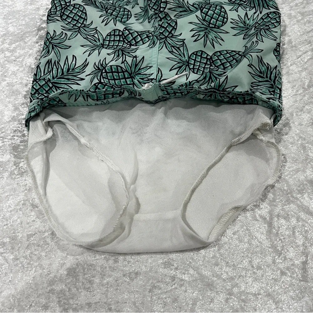 Janie and Jack NWT Size 3 Teal Pineapple Swim Trunks